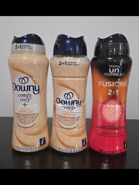 Downy Scent Boosters Bundle, 3 Big Bottles: 2 Toasted Vanilla & 1 Fusion